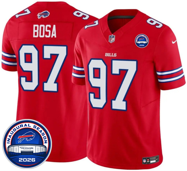 Men's Red Buffalo Bills #97 Joey Bosa F.U.S.E. 2026 Inaugural Season at Highmark Stadium Stitched Football Jersey